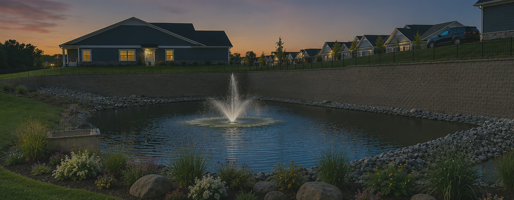 River Rock at Blume Pond at Night