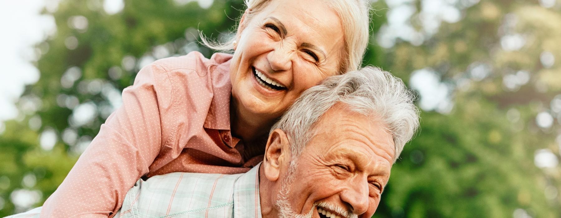 a man and woman hugging